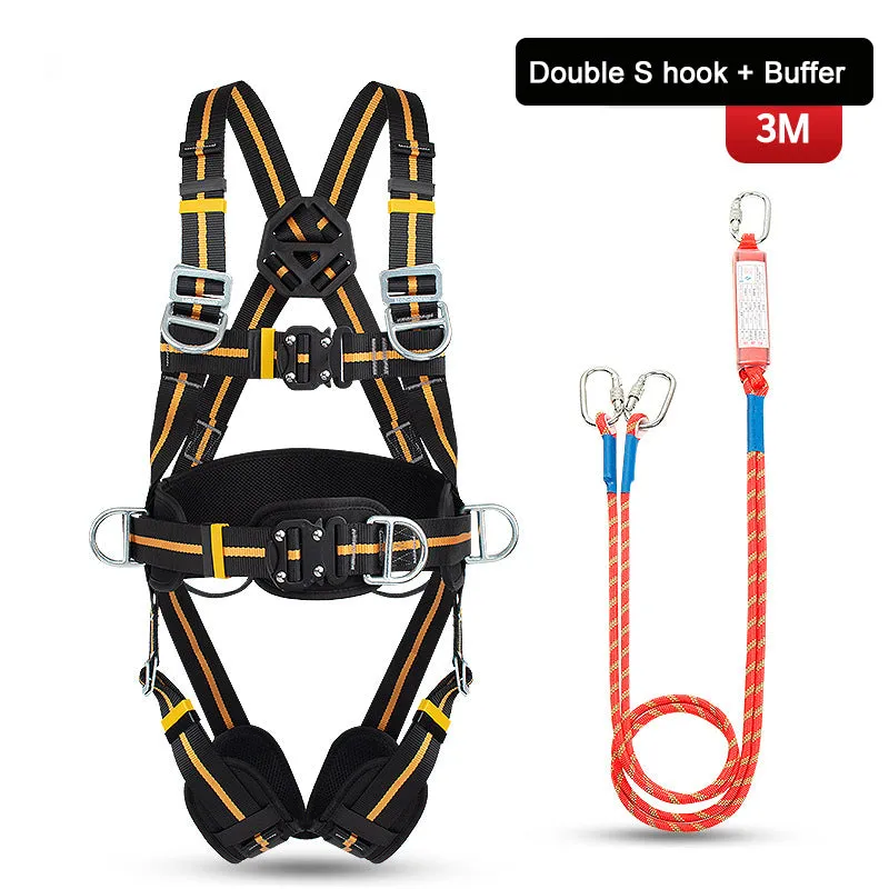 Outdoor Safety Harness High-altitude Operation Anti-fall Double Hook Buffer Bag Full Set