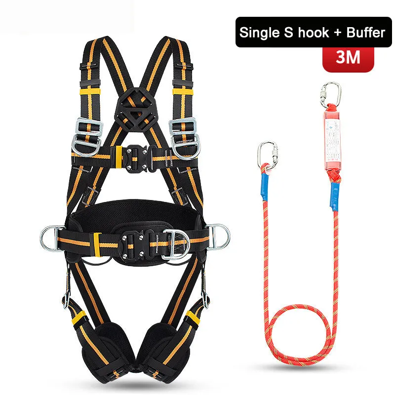 Outdoor Safety Harness High-altitude Operation Anti-fall Double Hook Buffer Bag Full Set