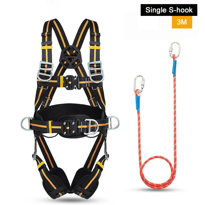 Outdoor Safety Harness High-altitude Operation Anti-fall Double Hook Buffer Bag Full Set