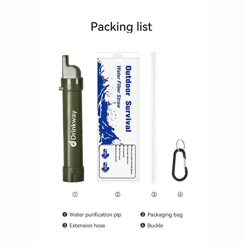 Outdoor Water Purification Straw Field Survival Emergency Filter Equipment Tool Water Purifier