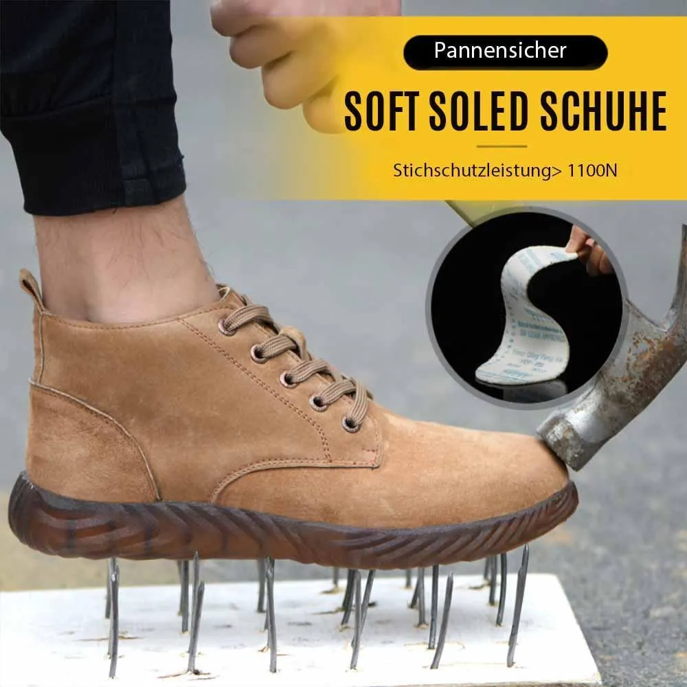 Pannensichere und antisquashige Schuhe mit weicher Sohle und Kuhsehne