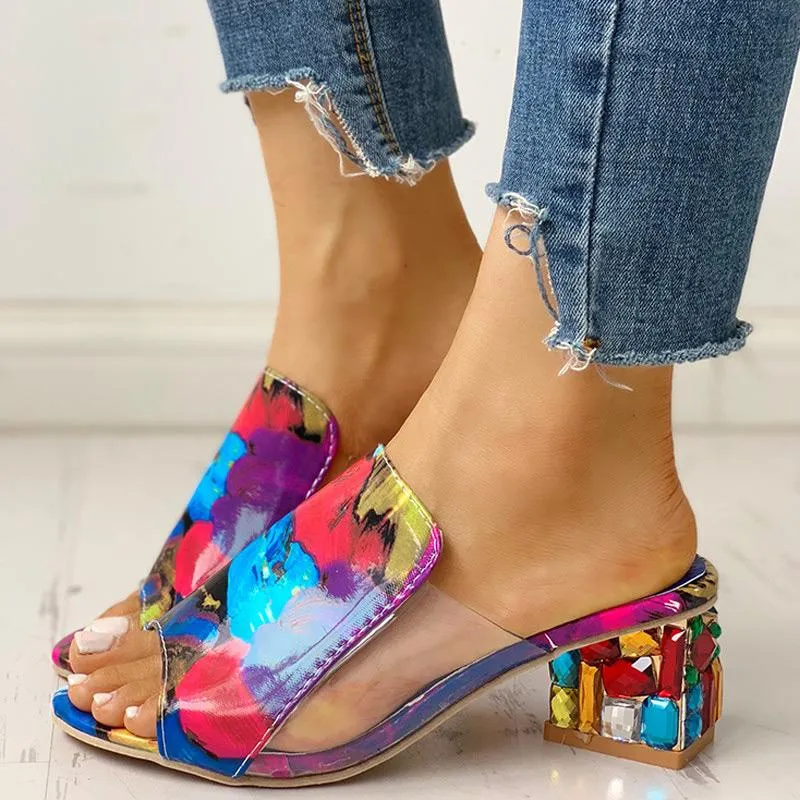 Peep Toe Studded Detail Sandal