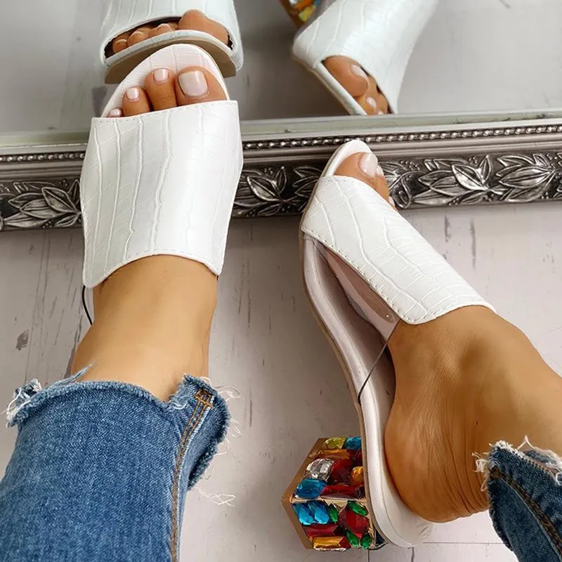 Peep Toe Studded Detail Sandal
