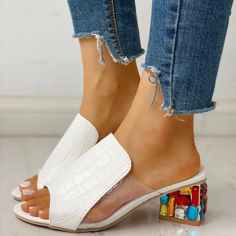 Peep Toe Studded Detail Sandal