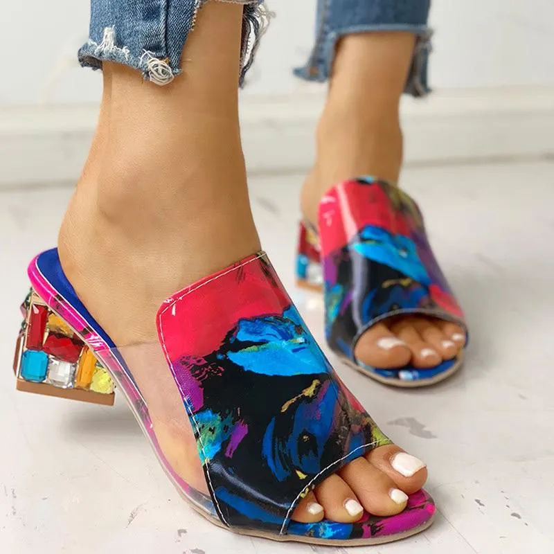 Peep Toe Studded Detail Sandal