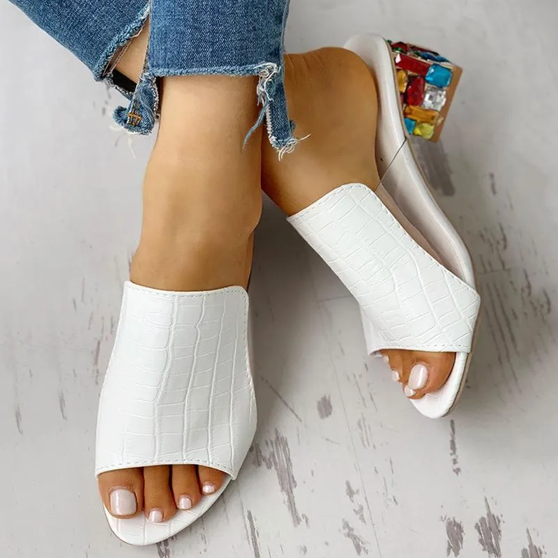 Peep Toe Studded Detail Sandal