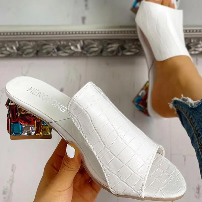 Peep Toe Studded Detail Sandal