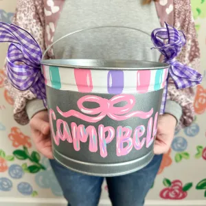 Personalized Bow Bunny Easter Bucket