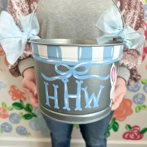 Personalized Bowtie Bunny Easter Bucket