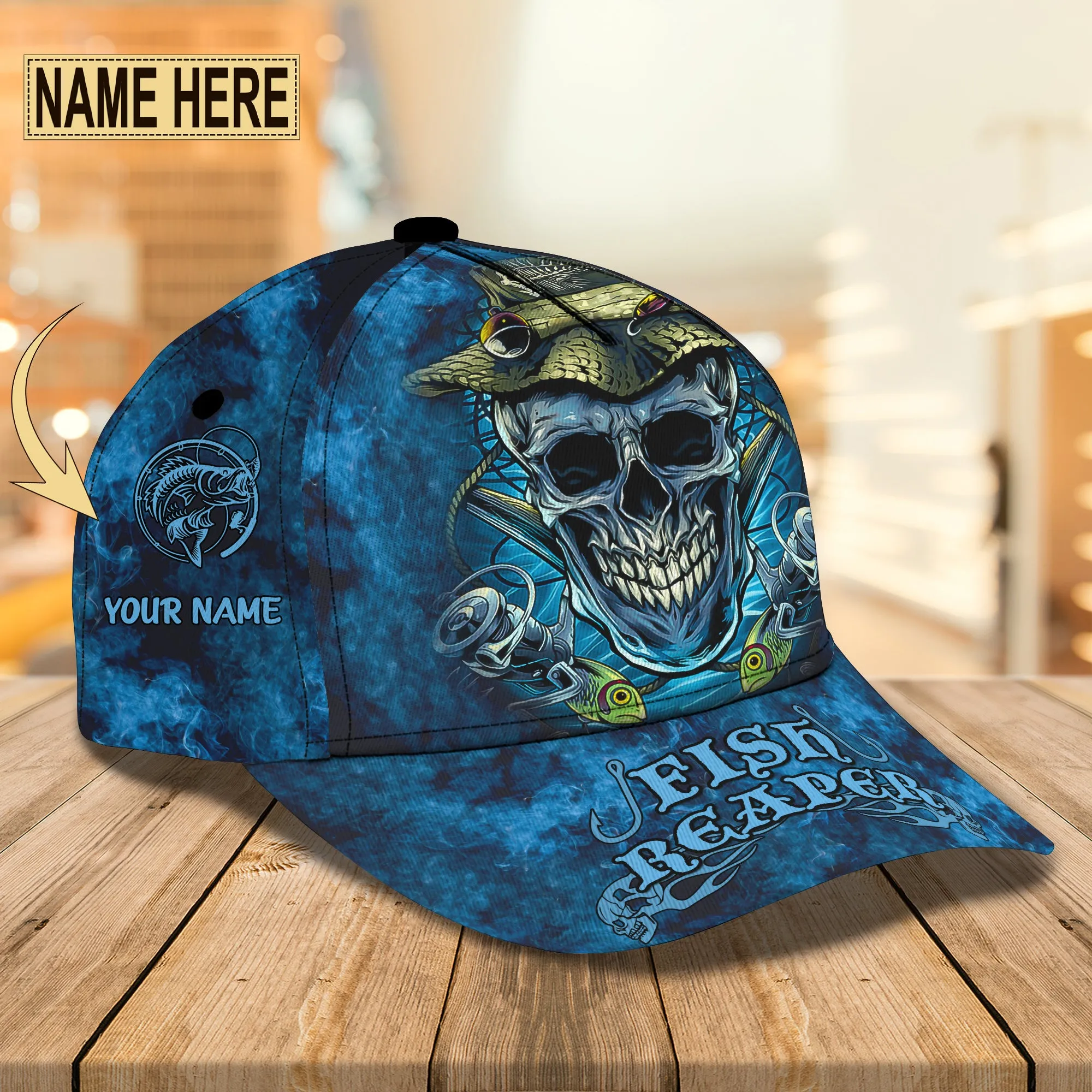 Personalized Classic Cap Fishing Reaper - QB95