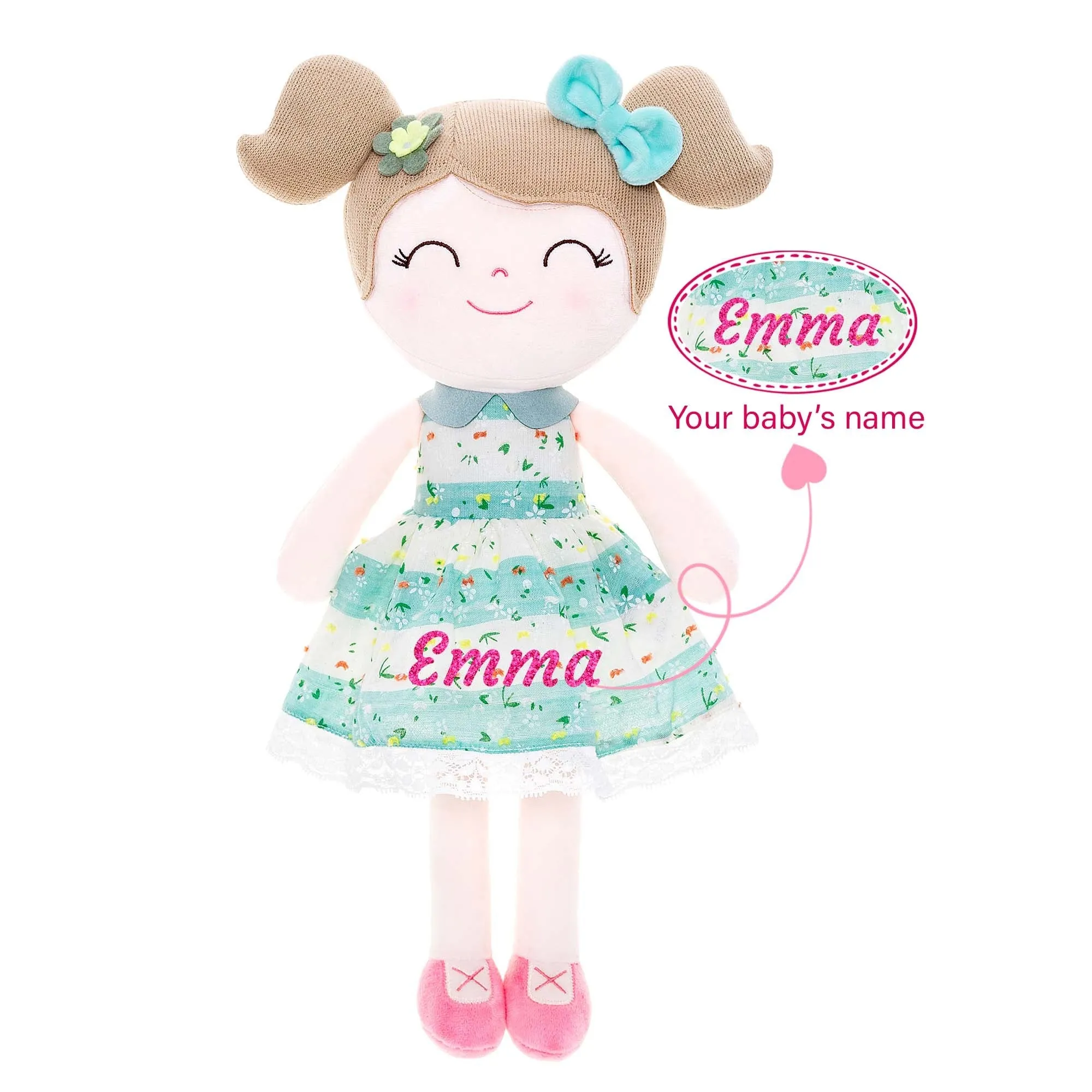 Personalized Gloveleya 16-inch Spring Girls Dolls Green
