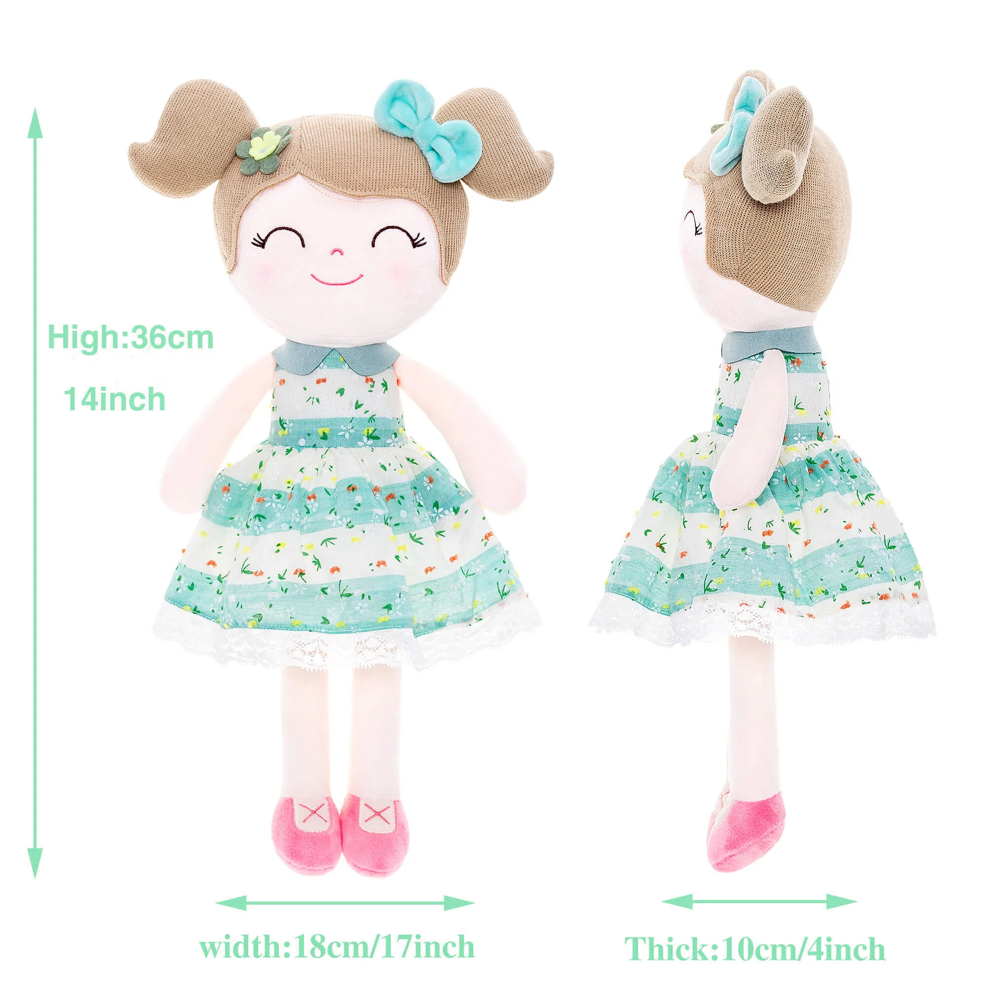 Personalized Gloveleya 16-inch Spring Girls Dolls Green