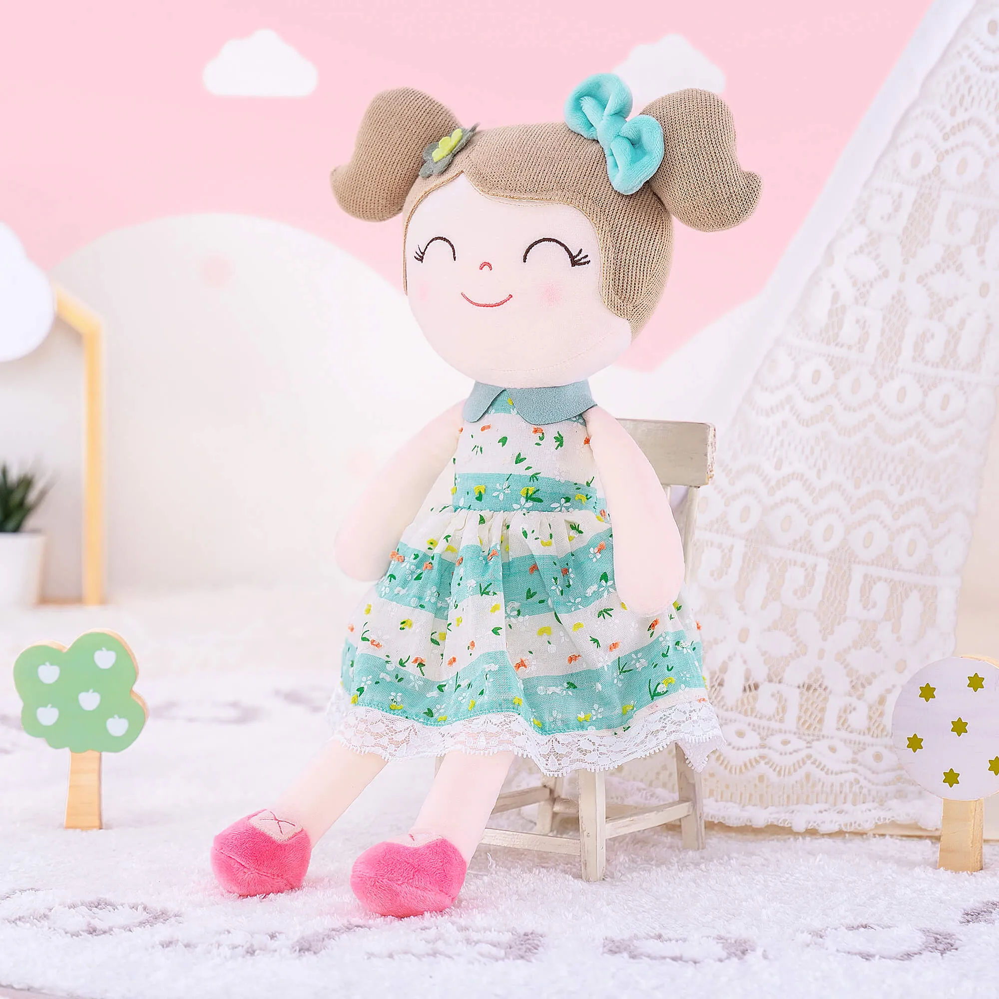 Personalized Gloveleya 16-inch Spring Girls Dolls Green