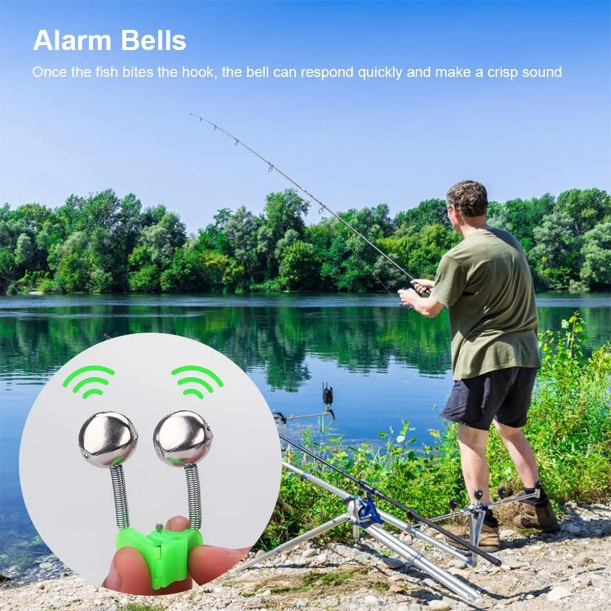 Plastic Clamp Fishing Bell Bite Alarm Alert Rod Clip Fishing Gear Accessories