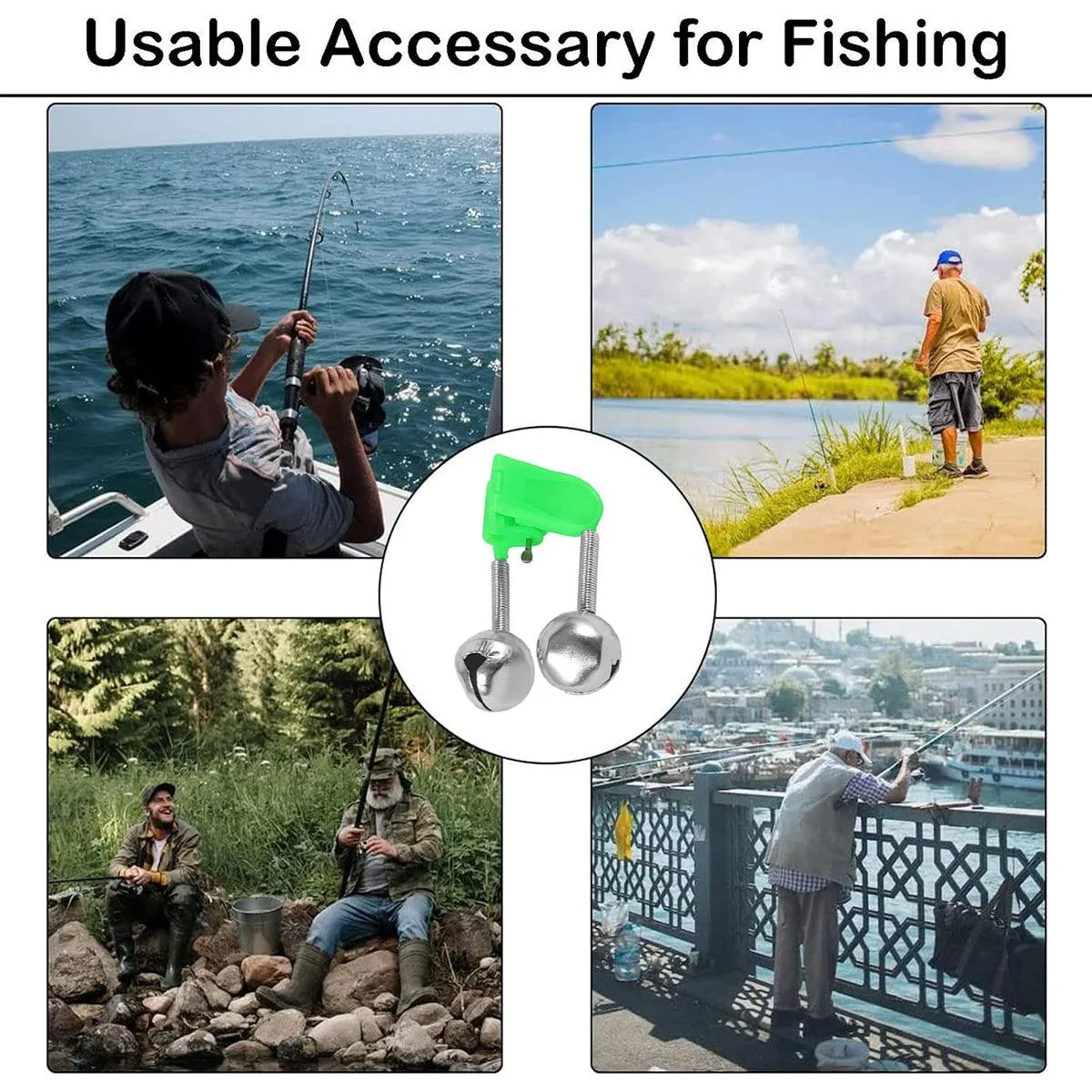 Plastic Clamp Fishing Bell Bite Alarm Alert Rod Clip Fishing Gear Accessories