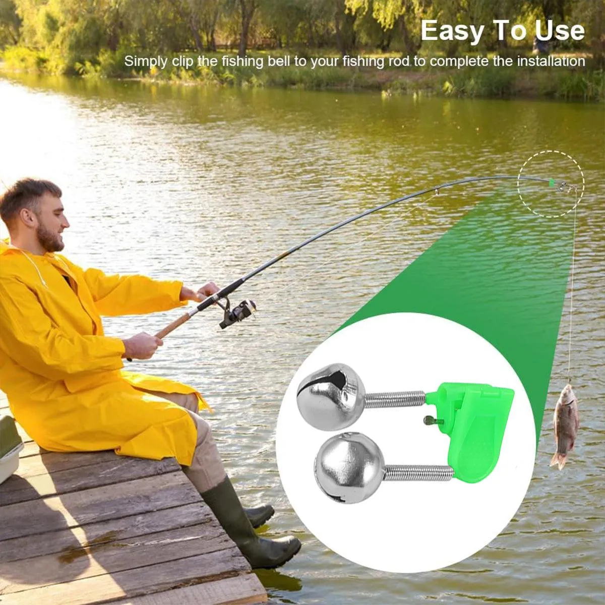 Plastic Clamp Fishing Bell Bite Alarm Alert Rod Clip Fishing Gear Accessories