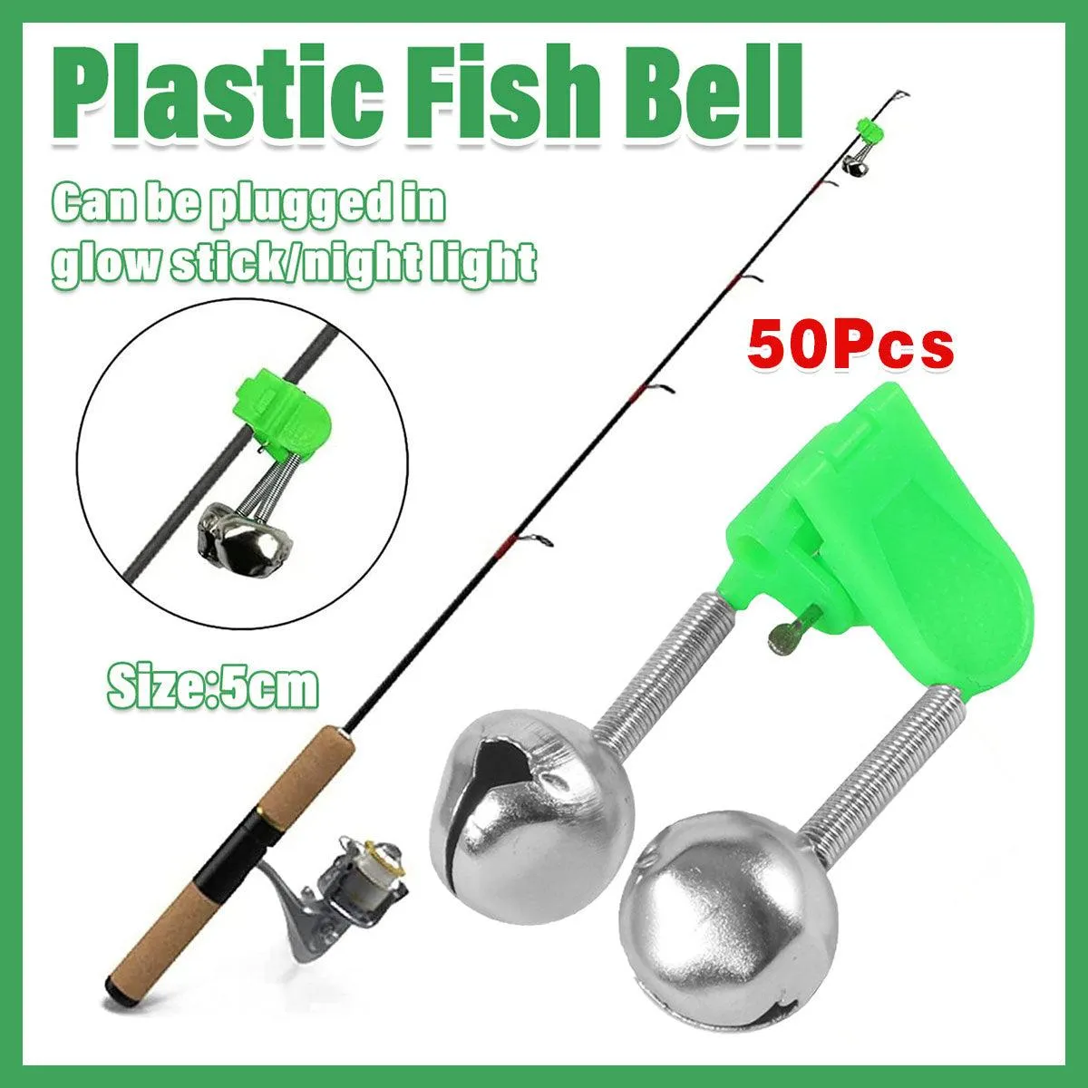 Plastic Clamp Fishing Bell Bite Alarm Alert Rod Clip Fishing Gear Accessories