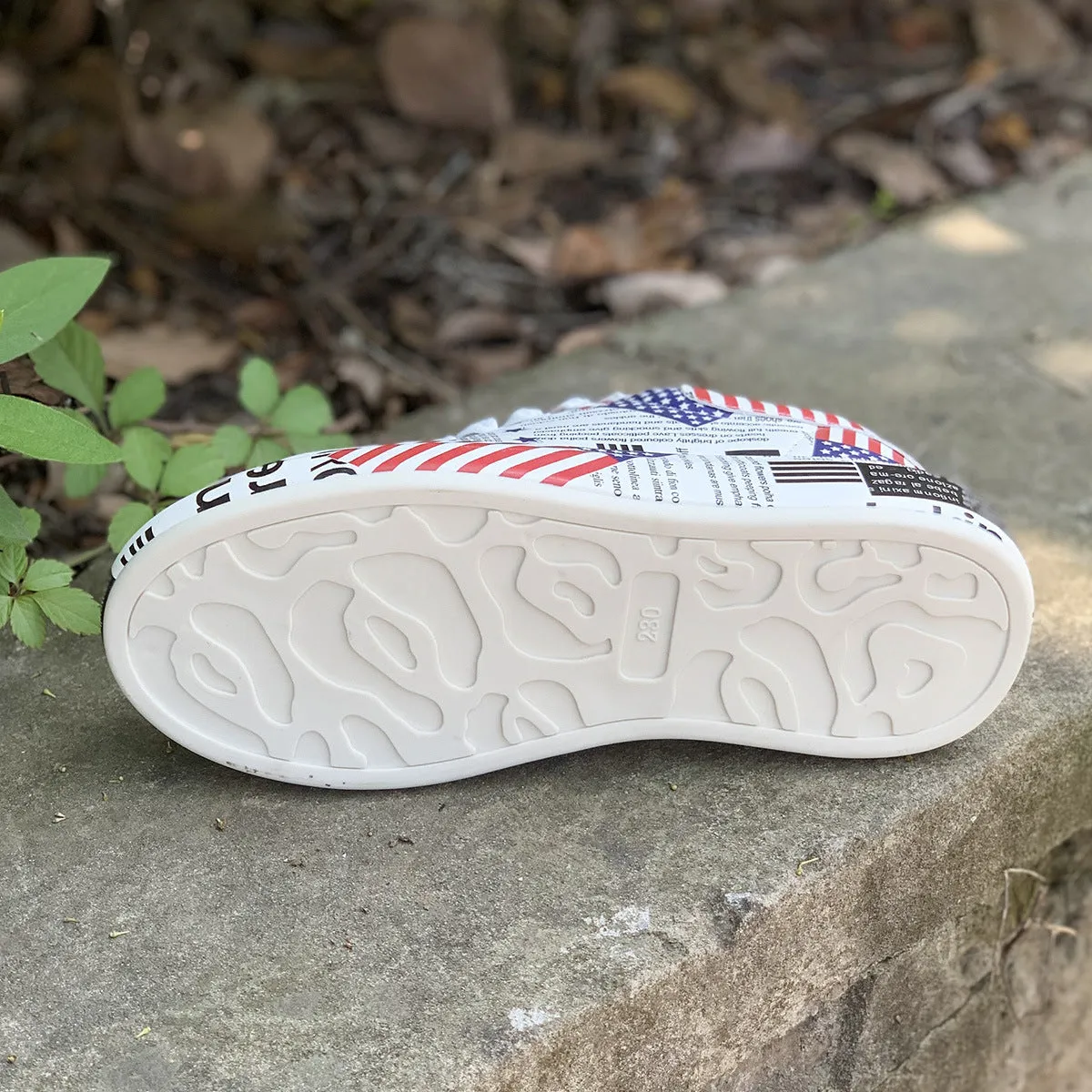 Platform Painted Flag Sneakers