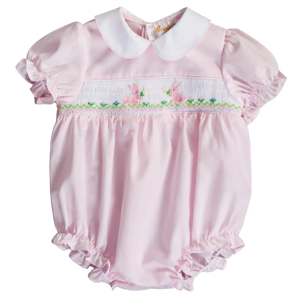 Posey Bunnies Lt. Pink Smocked Girl Bubble