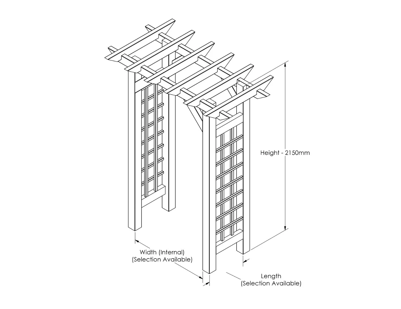 Premium Garden Arbour with Trellis