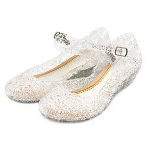 Princess Girls Sandals Jelly Shoes (White)