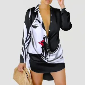 Printed Shirt Dress