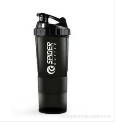 Protein shaker Bottle With 3 Layers - Black,Green,Purple,Red,White