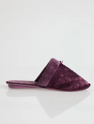Quilted Closed Toe Slipper - Grape