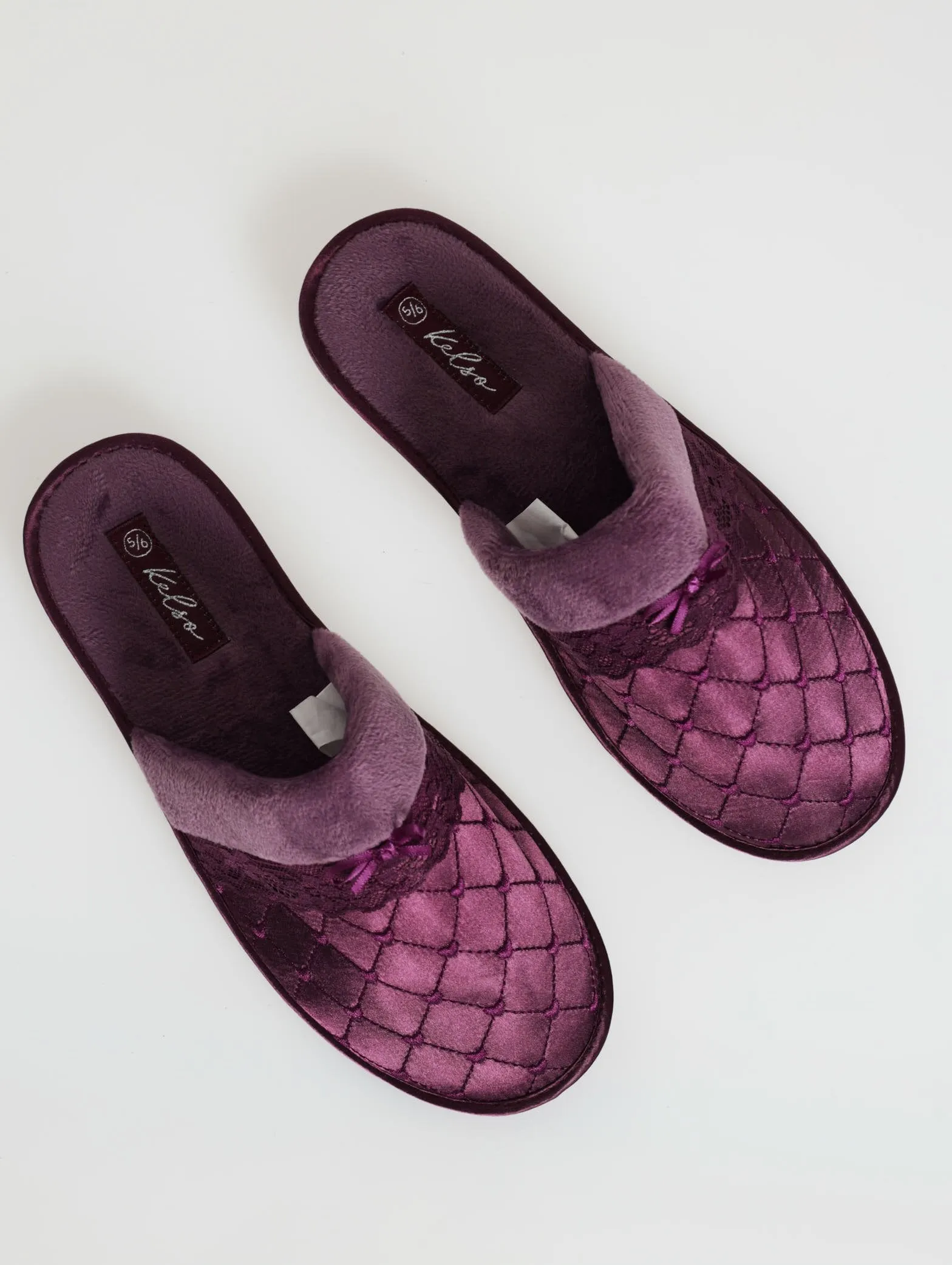Quilted Closed Toe Slipper - Grape