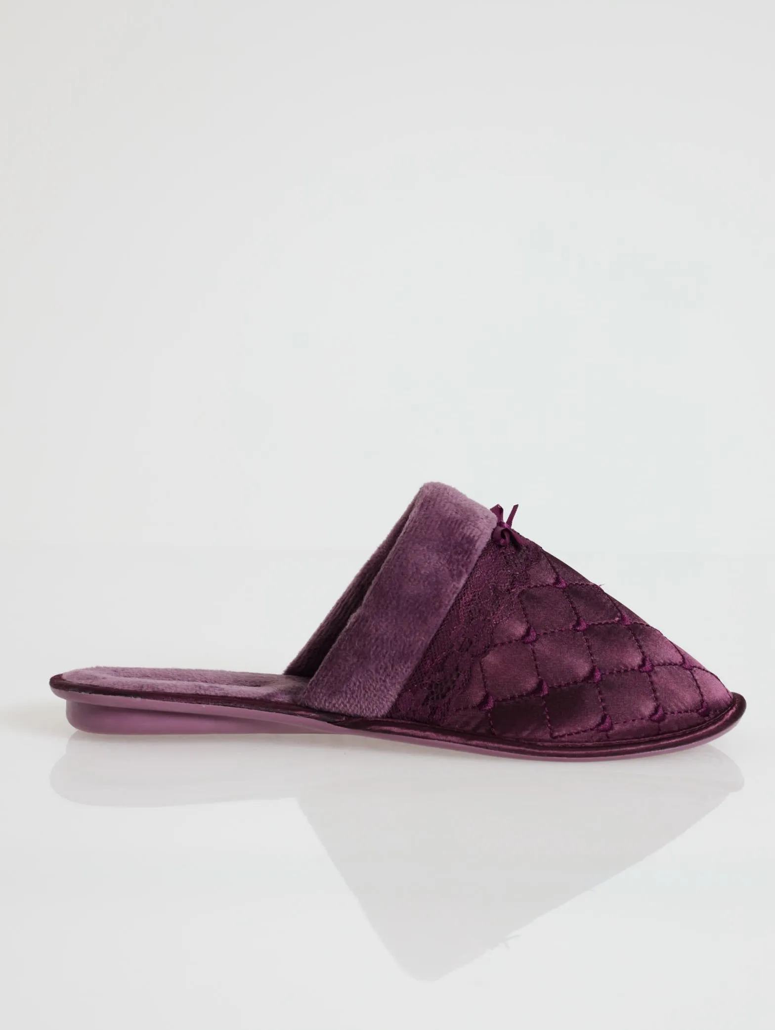 Quilted Closed Toe Slipper - Grape