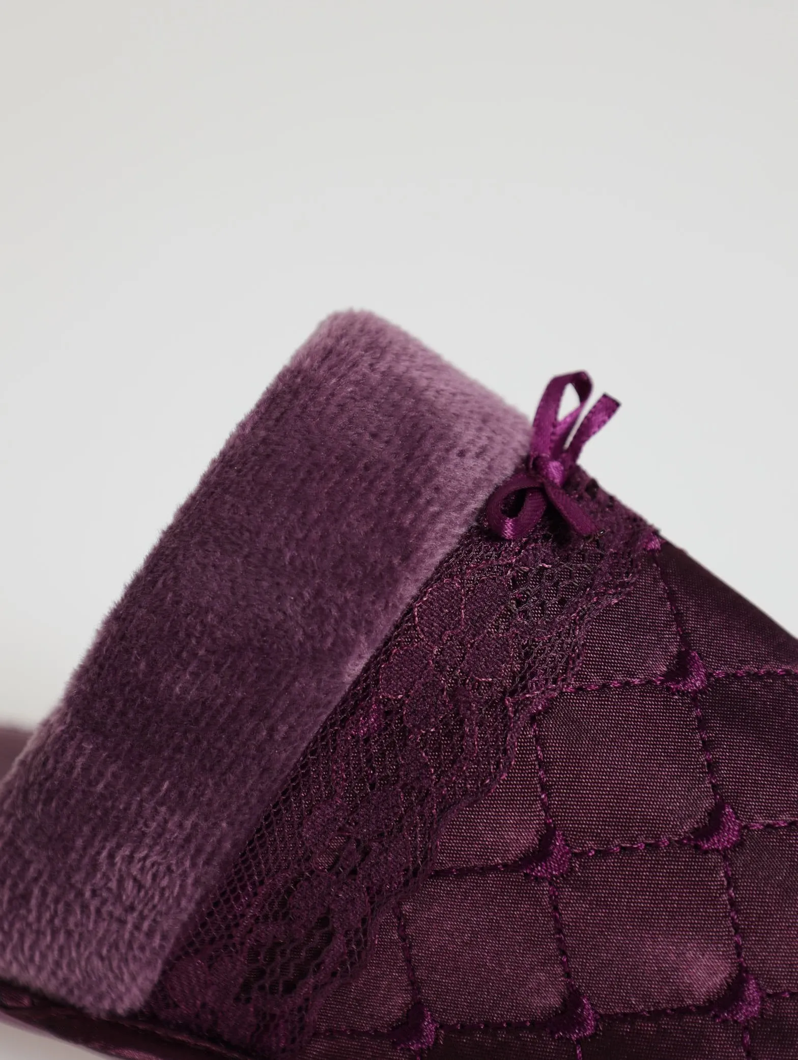 Quilted Closed Toe Slipper - Grape