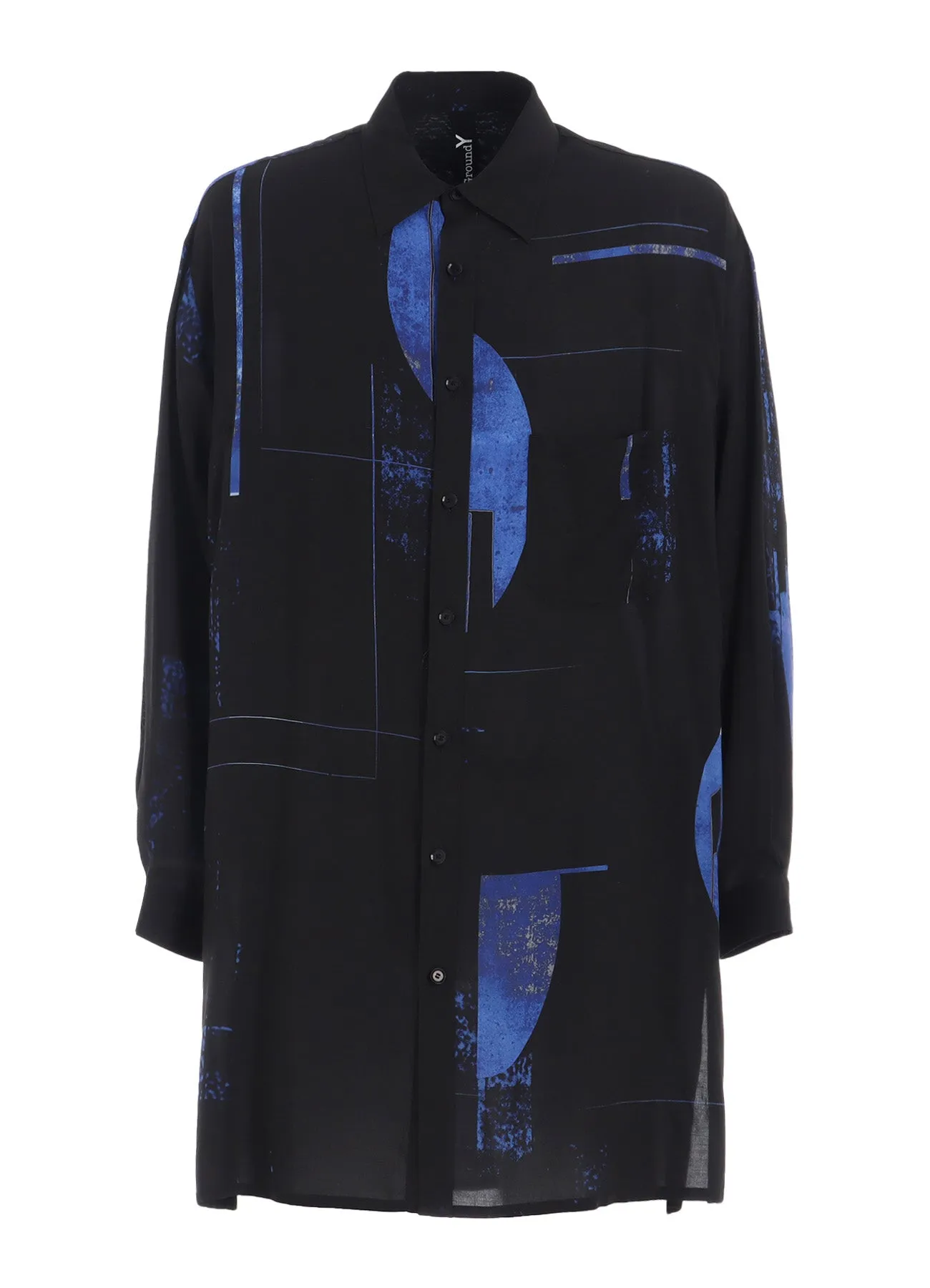 RAYON PRINT DOT PATTERN LONG SHIRT