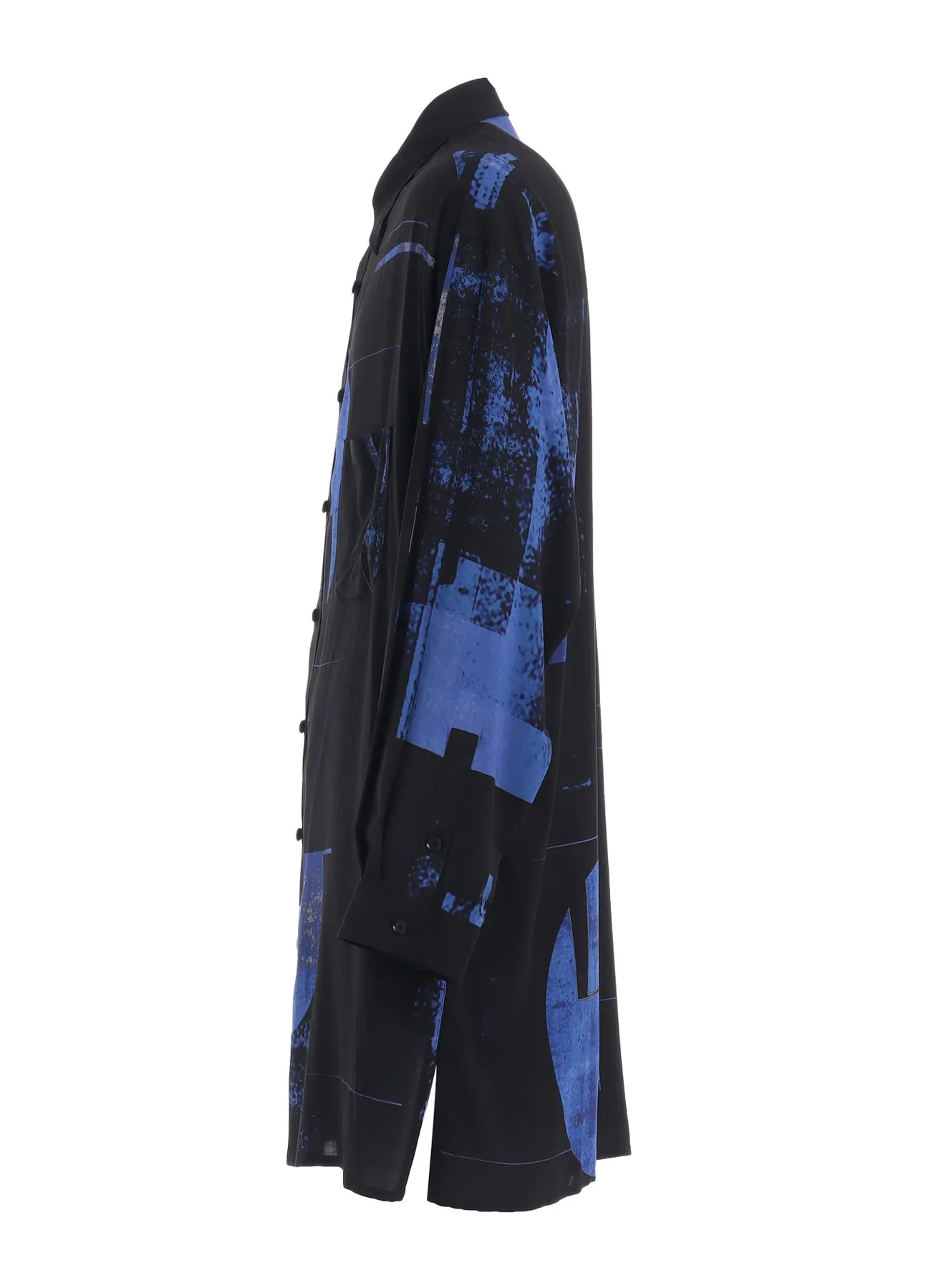 RAYON PRINT DOT PATTERN LONG SHIRT