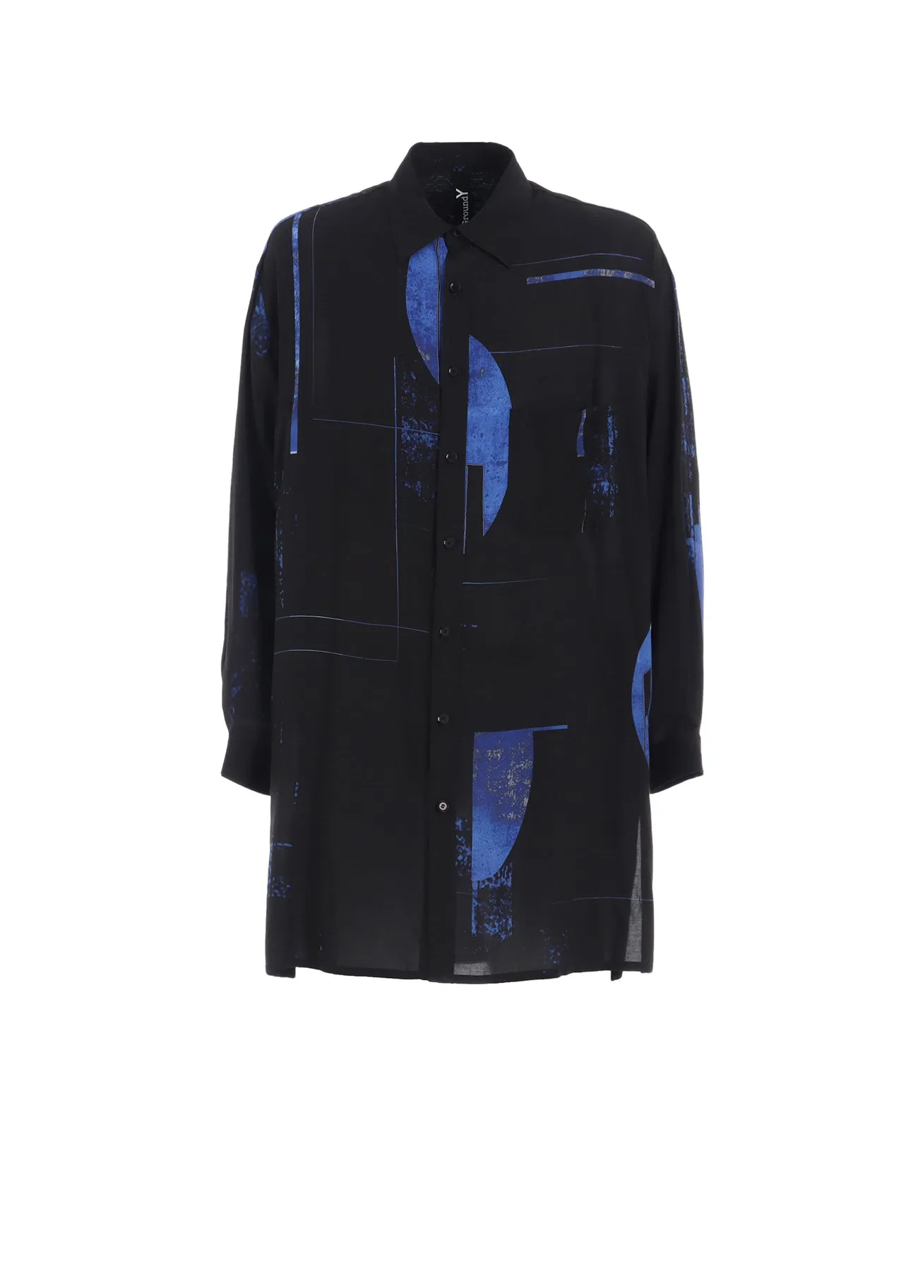 RAYON PRINT DOT PATTERN LONG SHIRT