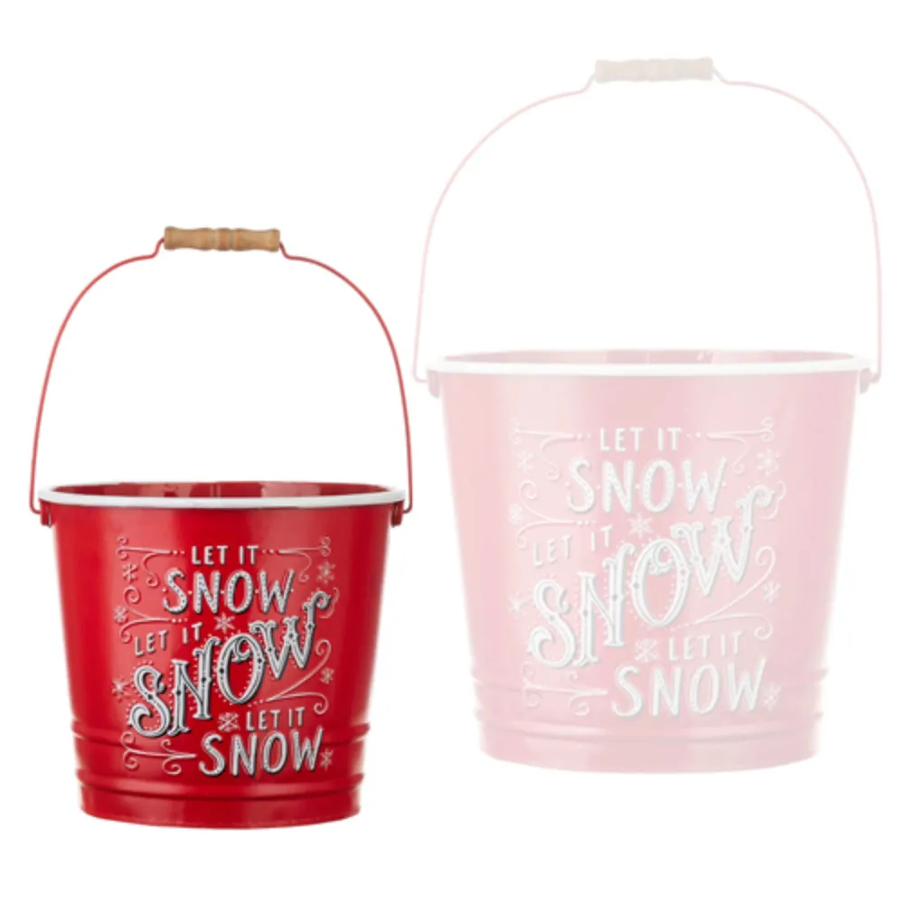 Raz Imports Let It Snow Handled Buckets