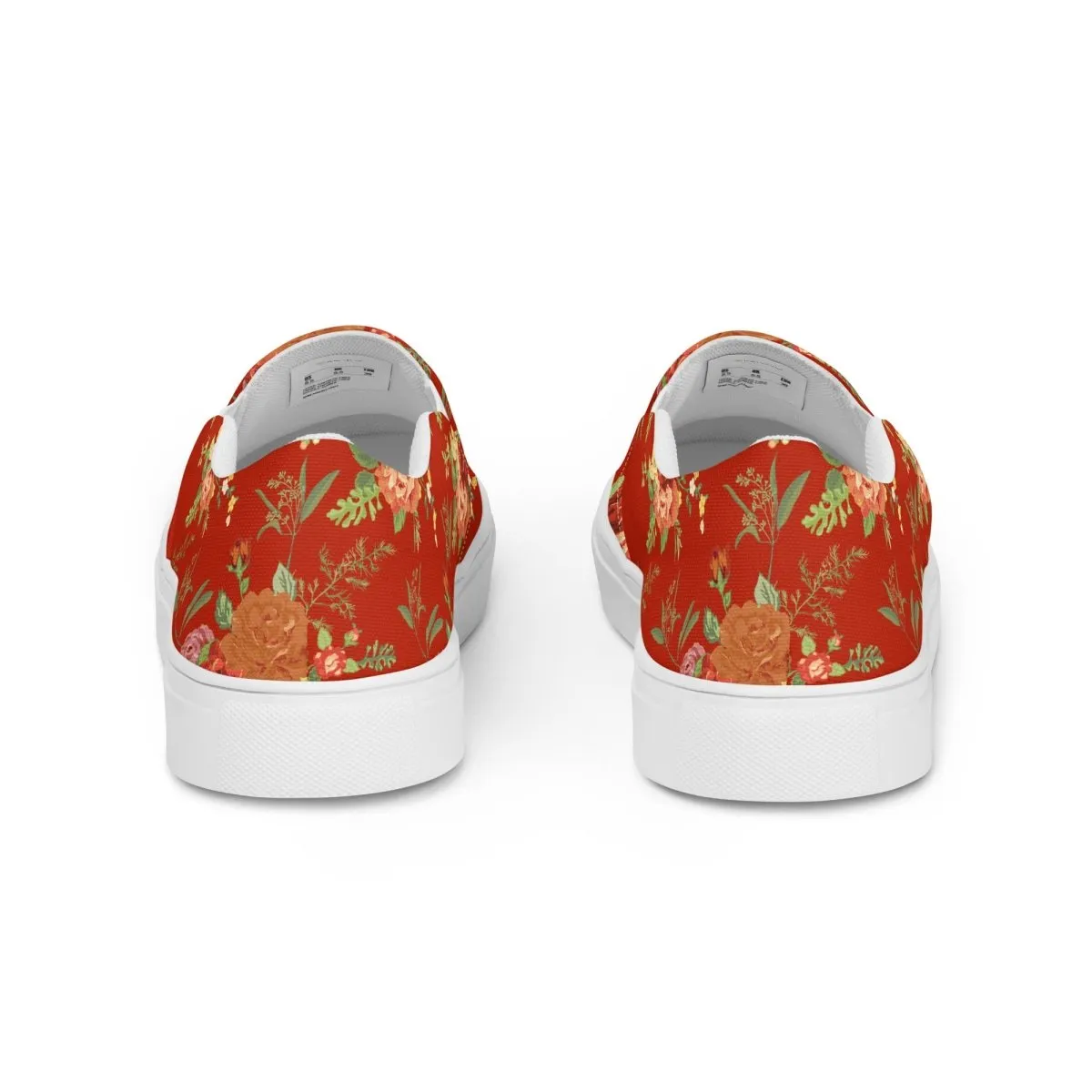 Red Floral Women’s Slip-On Shoes
