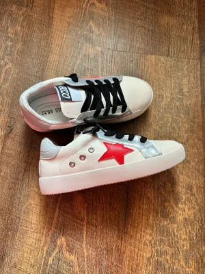 Red Star with Silver Trim Sneakers