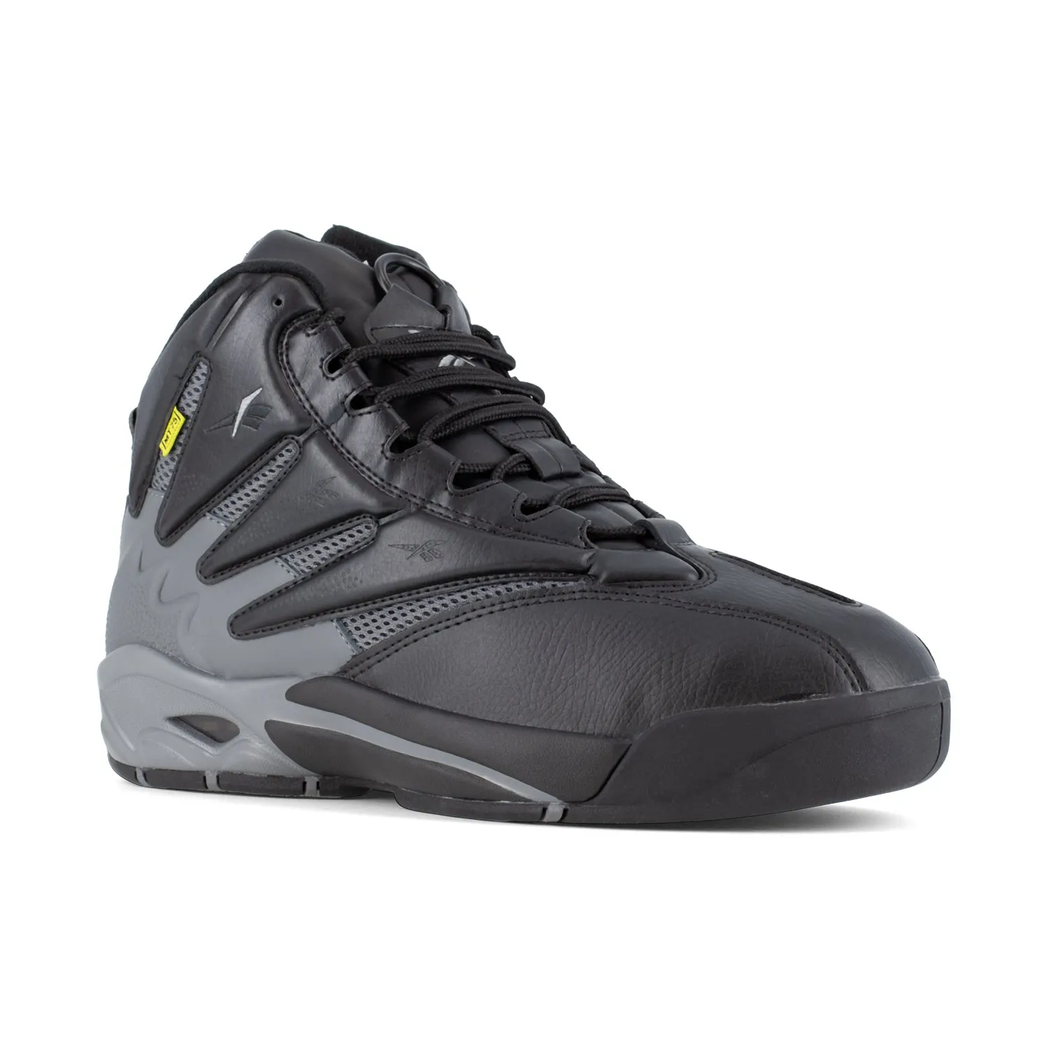Reebok Mens The Blast Black/Dark Gray Leather MetGuard Work Shoes 9 M