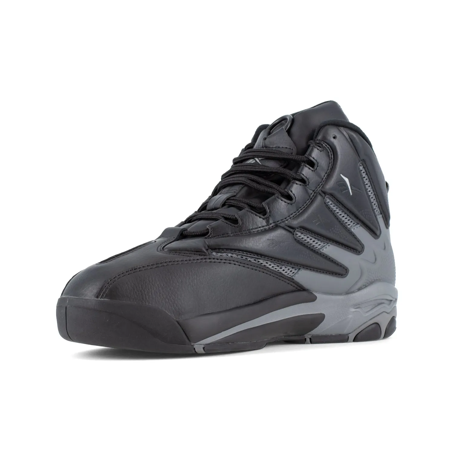 Reebok Mens The Blast Black/Dark Gray Leather MetGuard Work Shoes 9 M