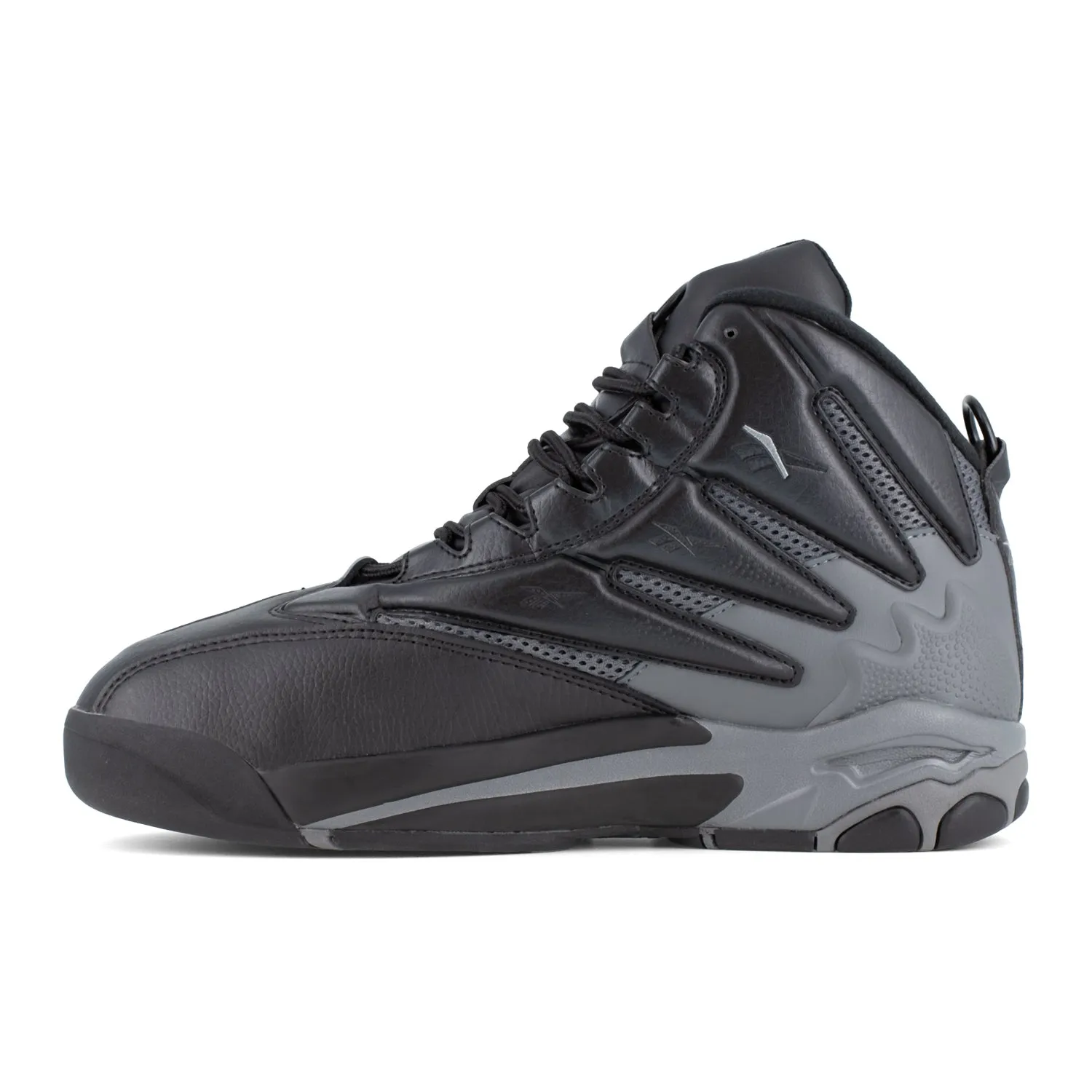 Reebok Mens The Blast Black/Dark Gray Leather MetGuard Work Shoes 9 M