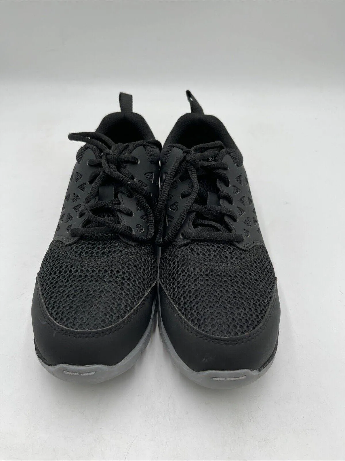 Reebok SUBLITE CUSHION Black Lace Up Alloy Toe Work Shoes Men’s 5/Women’s 7 - Very Good