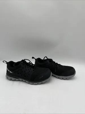 Reebok SUBLITE CUSHION Black Lace Up Alloy Toe Work Shoes Men’s 5/Women’s 7 - Very Good