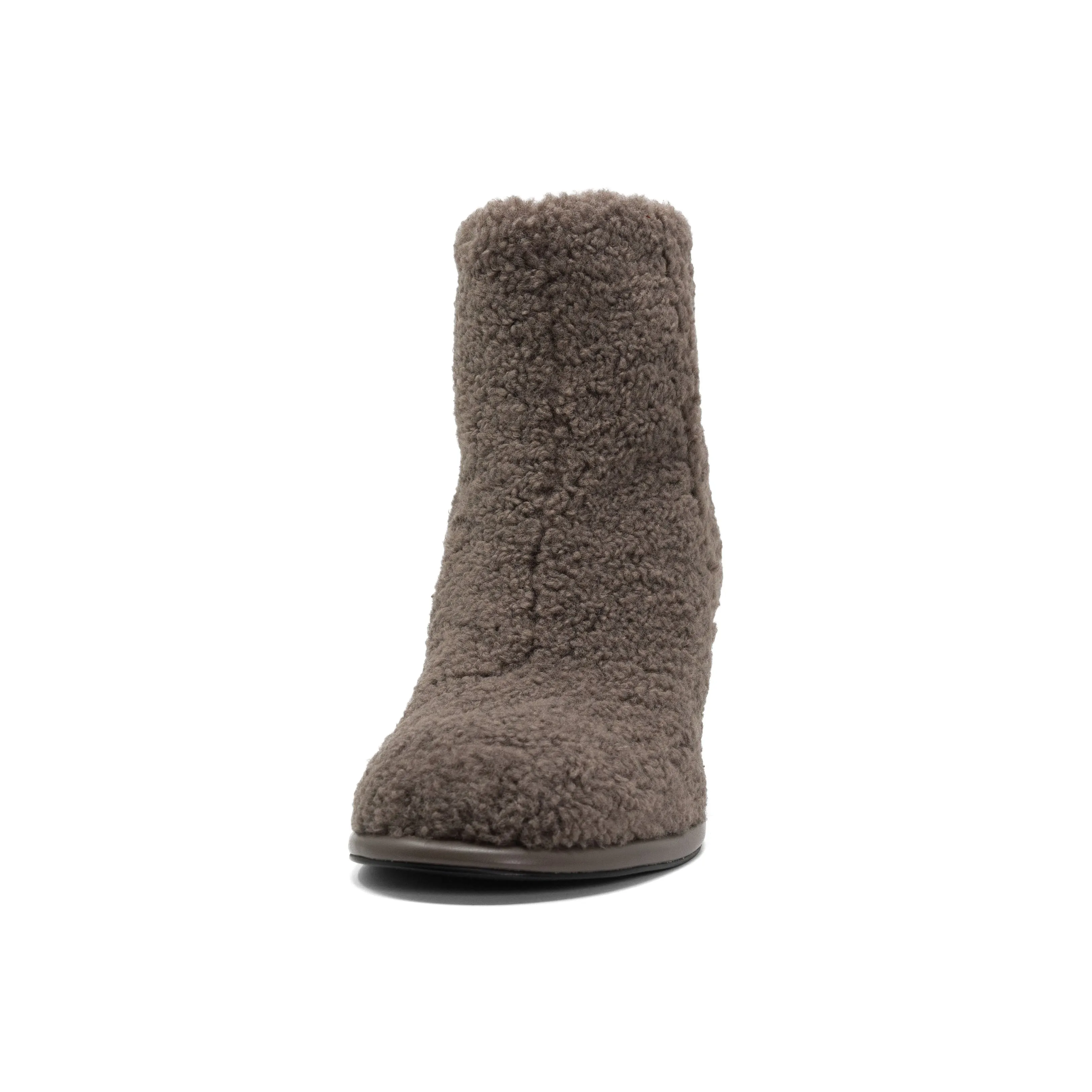 ROAM FUZZY BOOTIE TAUPE FAUX SHEARLING