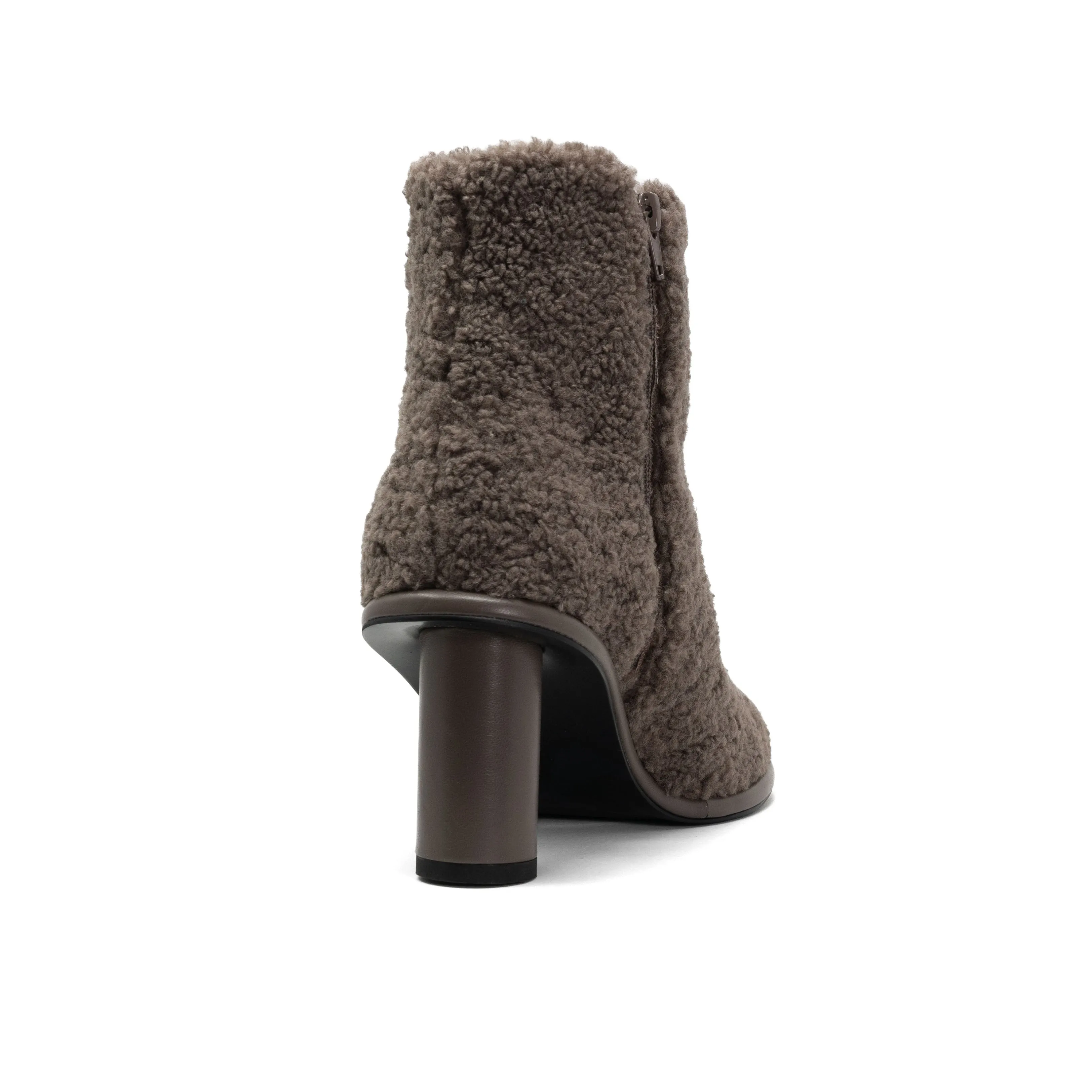 ROAM FUZZY BOOTIE TAUPE FAUX SHEARLING