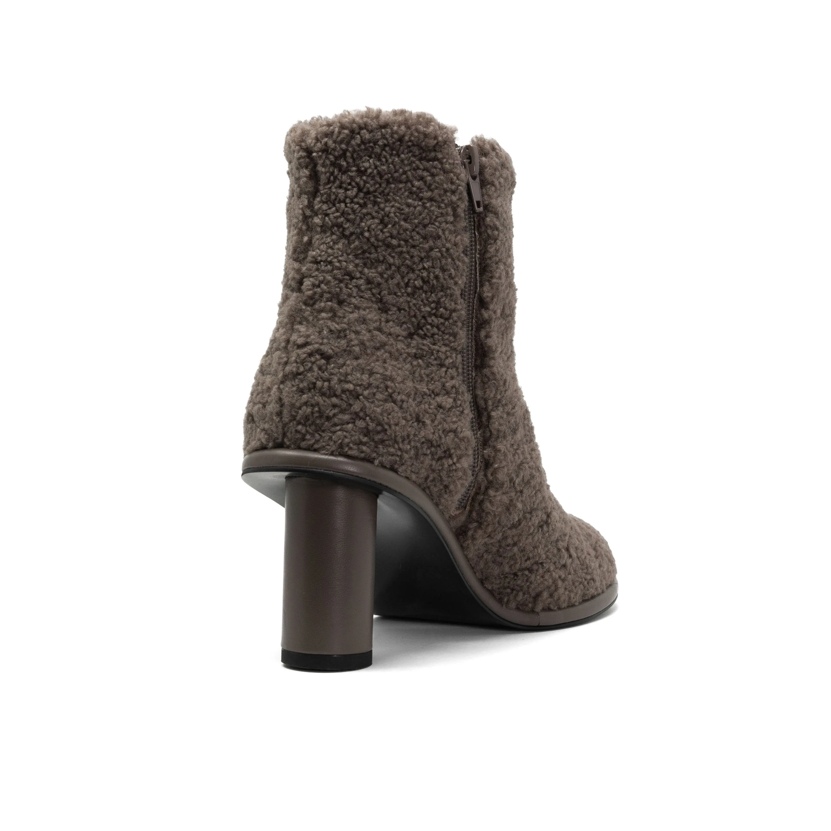 ROAM FUZZY BOOTIE TAUPE FAUX SHEARLING