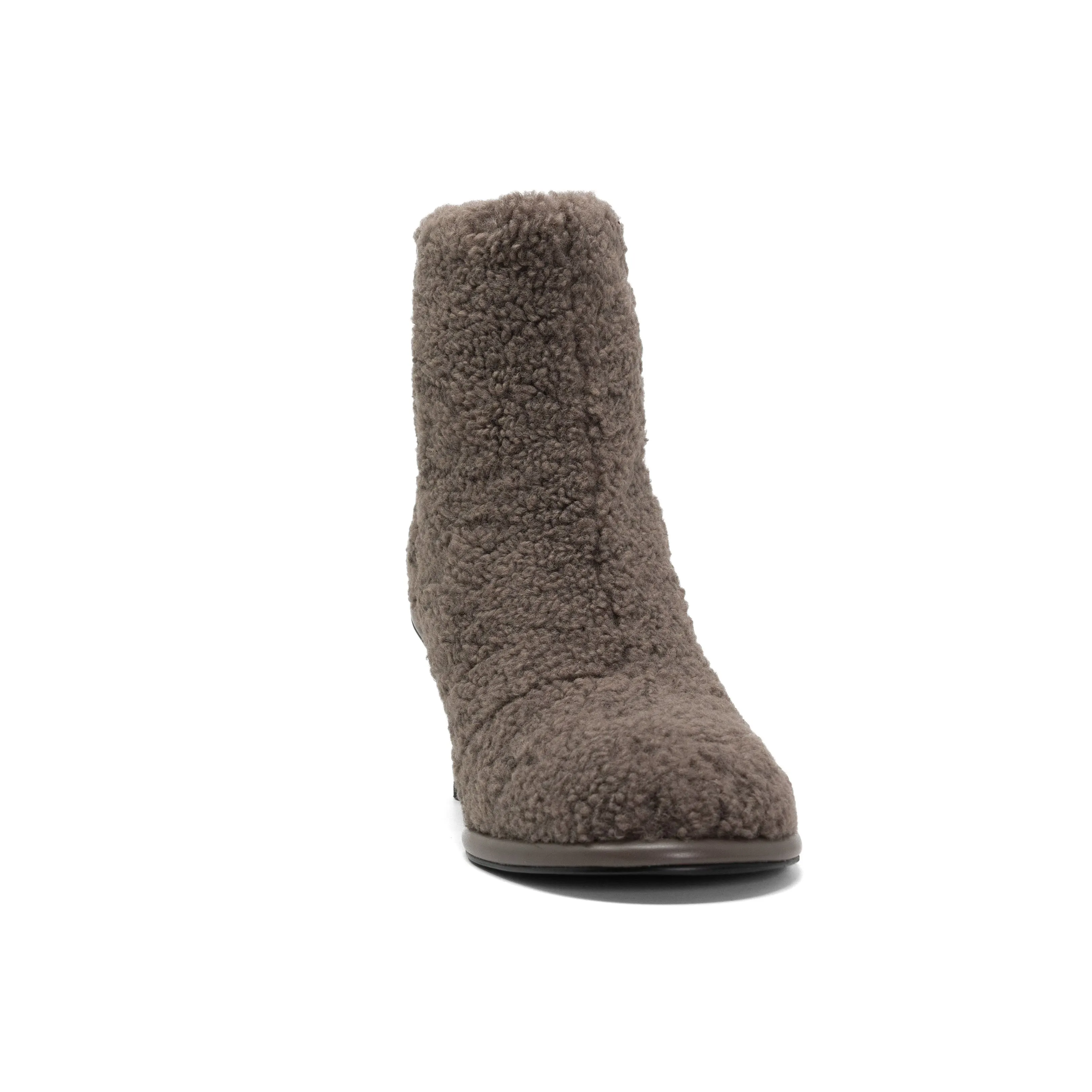 ROAM FUZZY BOOTIE TAUPE FAUX SHEARLING
