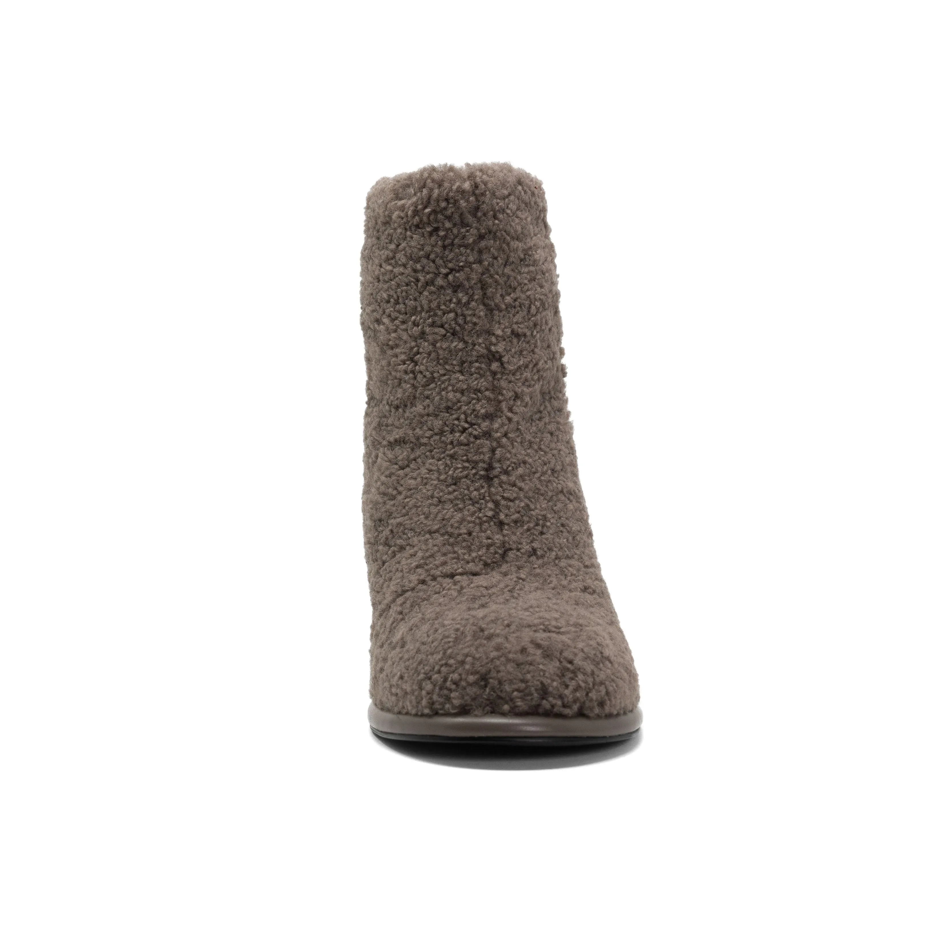 ROAM FUZZY BOOTIE TAUPE FAUX SHEARLING