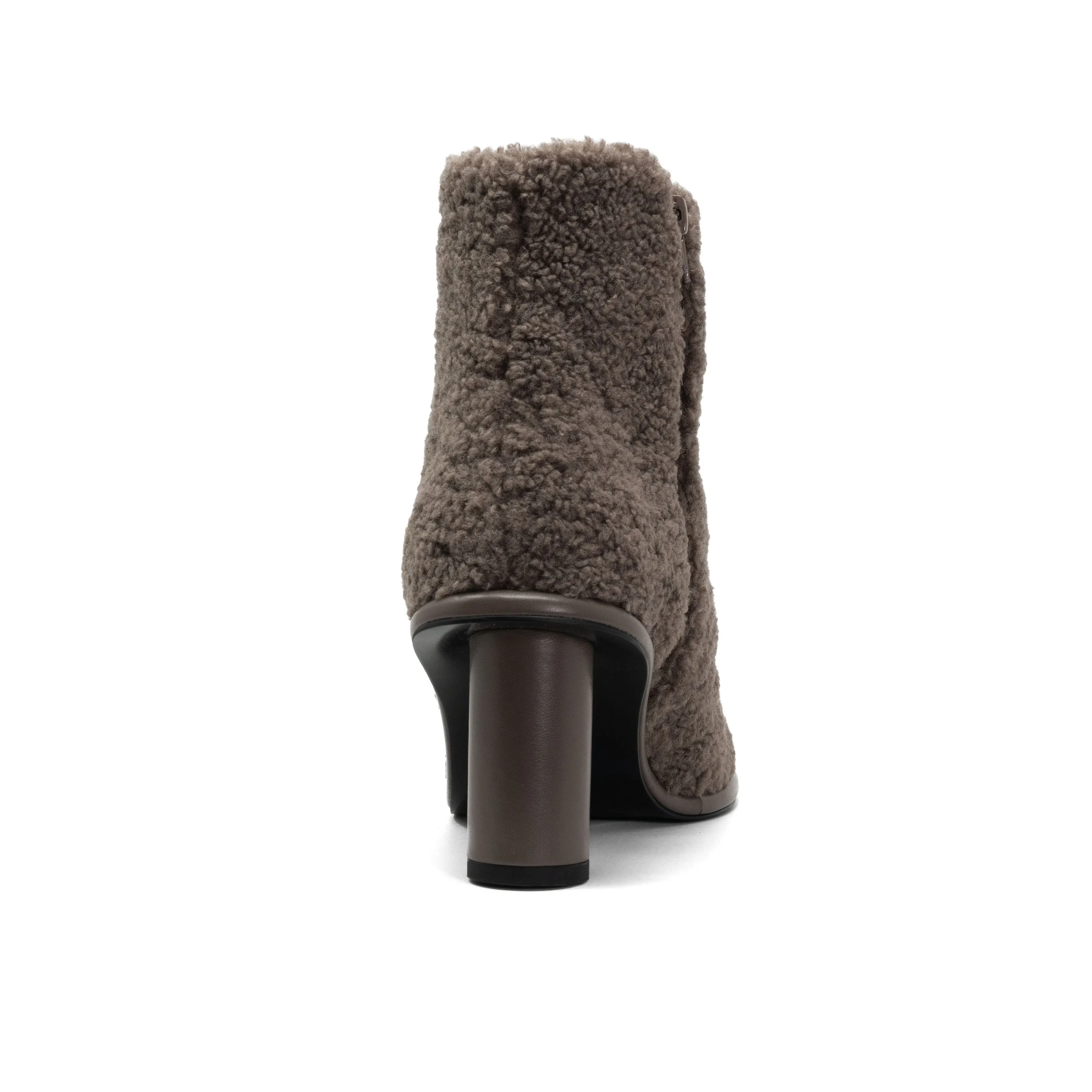 ROAM FUZZY BOOTIE TAUPE FAUX SHEARLING