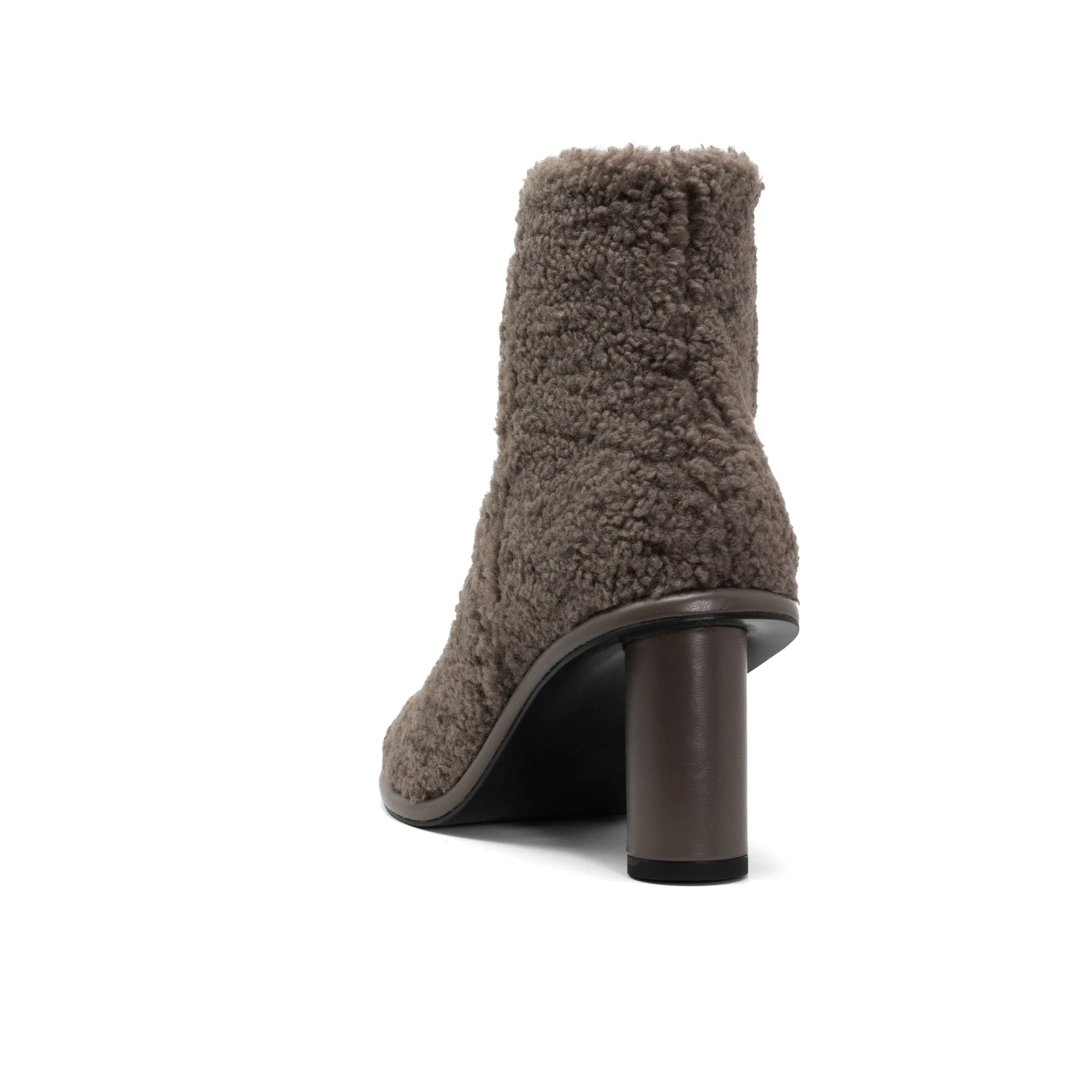 ROAM FUZZY BOOTIE TAUPE FAUX SHEARLING