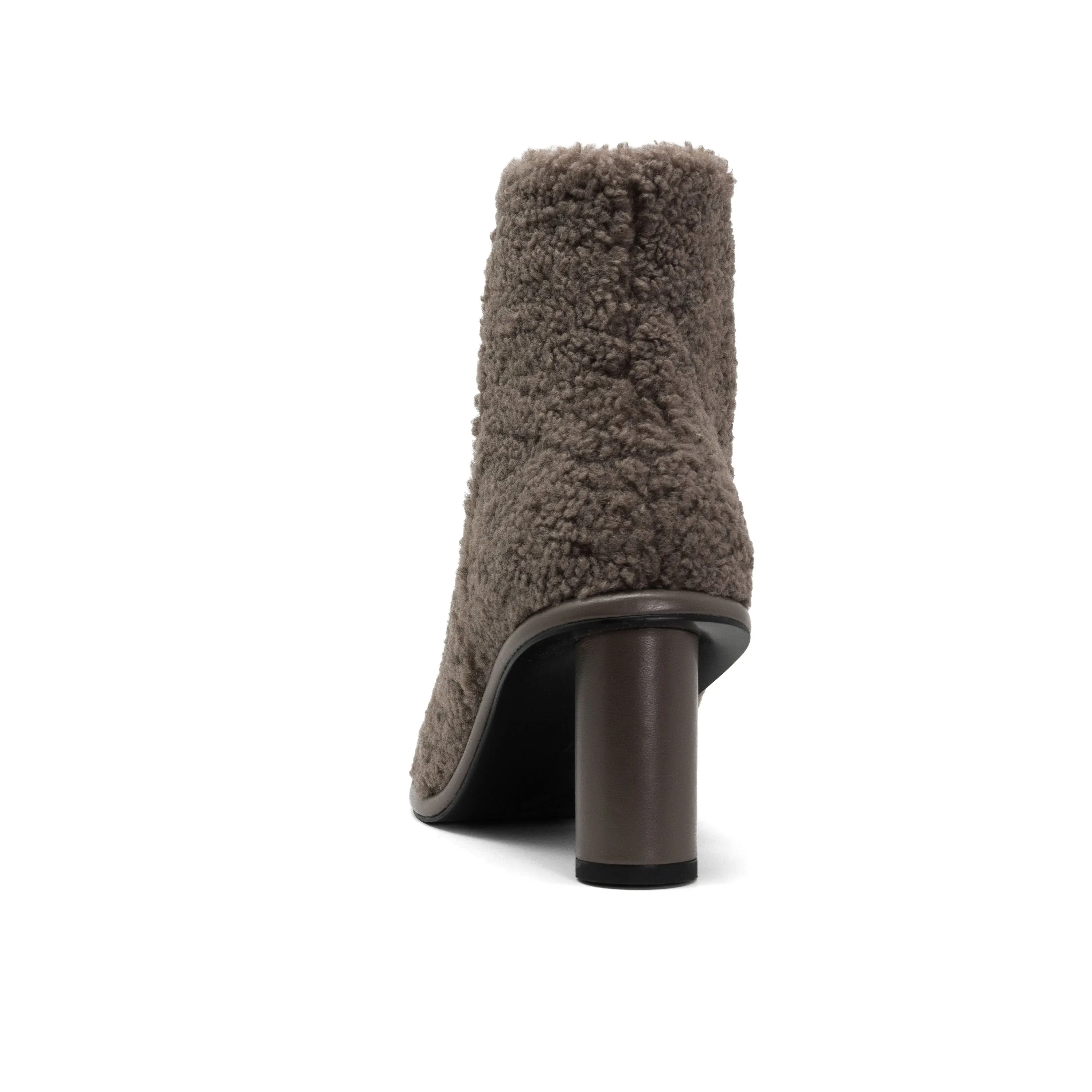 ROAM FUZZY BOOTIE TAUPE FAUX SHEARLING